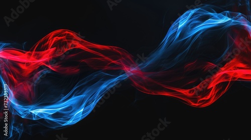 Abstract Red and Blue Smoke Art