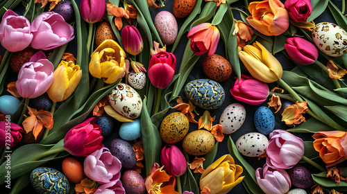 A festive Happy Easter celebration background