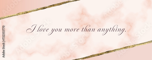 ピンクの大理石風テクスチャ背景とゴールドラメラインのバナー、ヘッダーデザイン