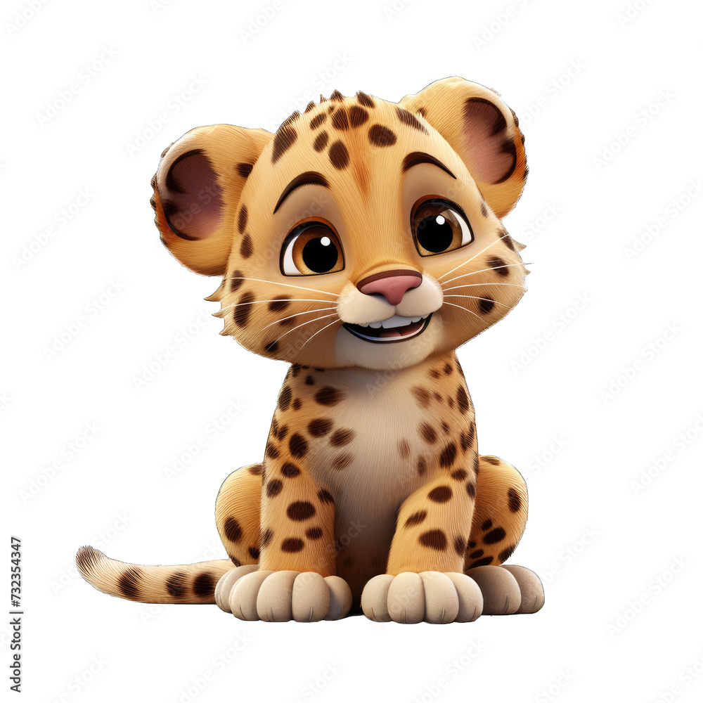 Leopard cartoon character on transparent Background Leopard cartoon character on transparent Background