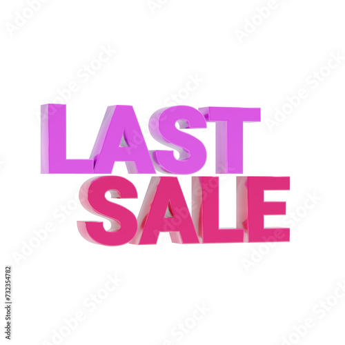 last sale shopping text 3d icon