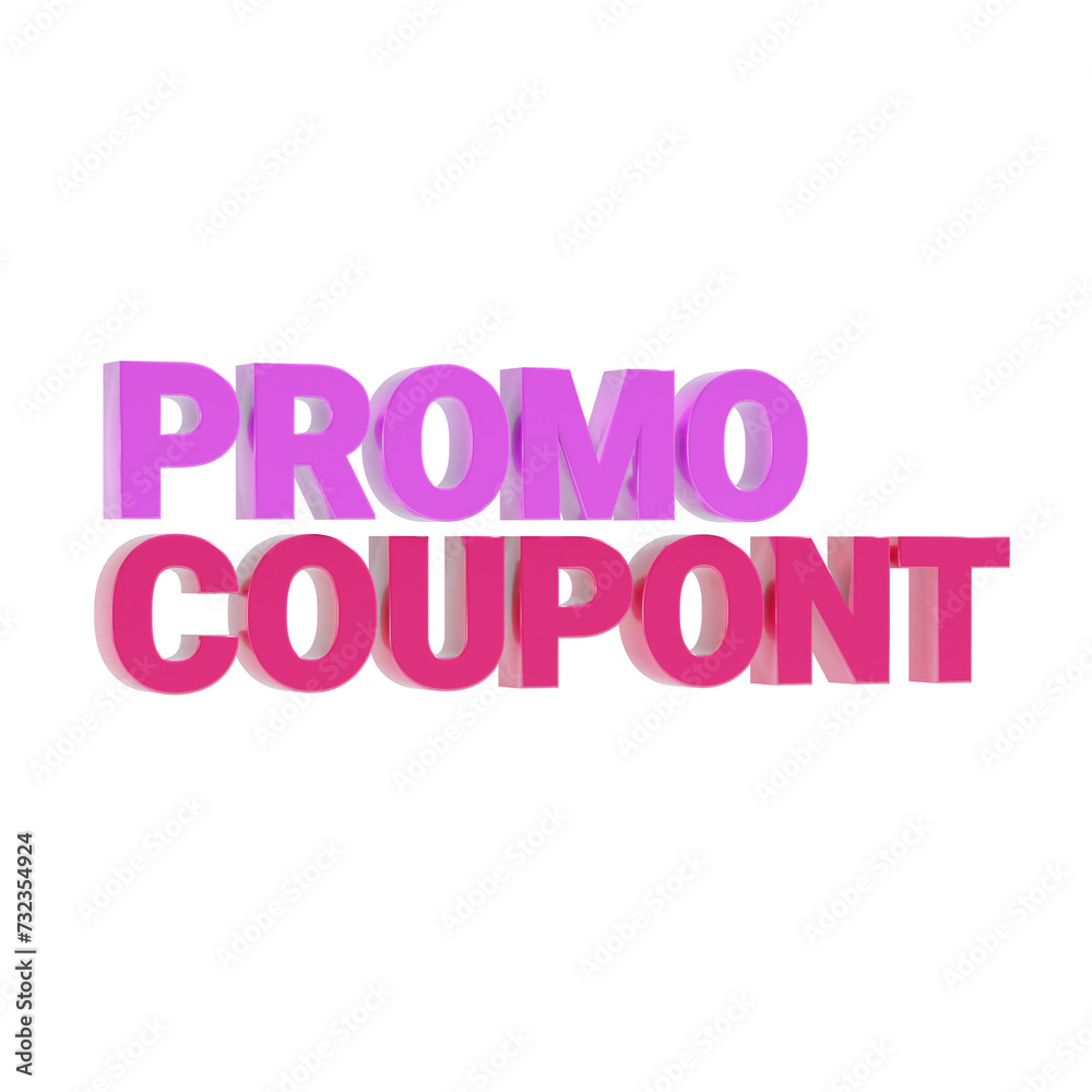 promo coupont text 3d icon