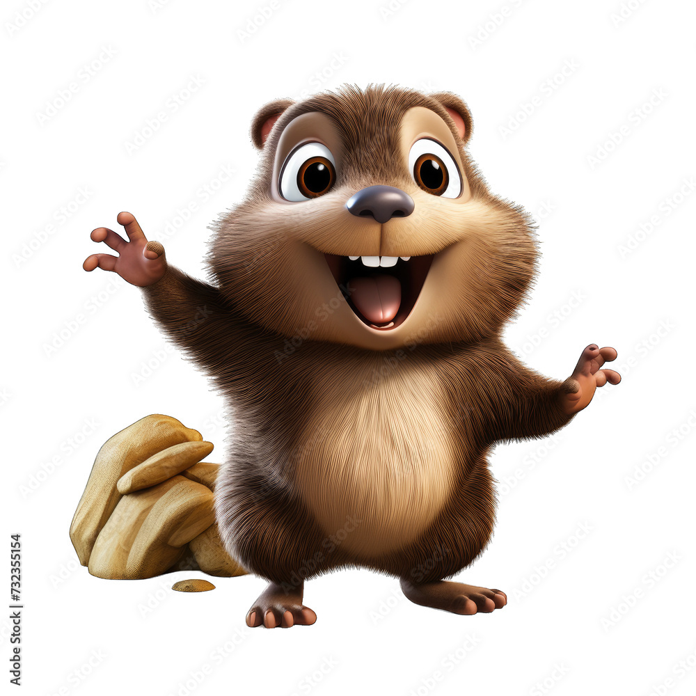 Mole cartoon character on transparent Background Mole cartoon character on transparent Background