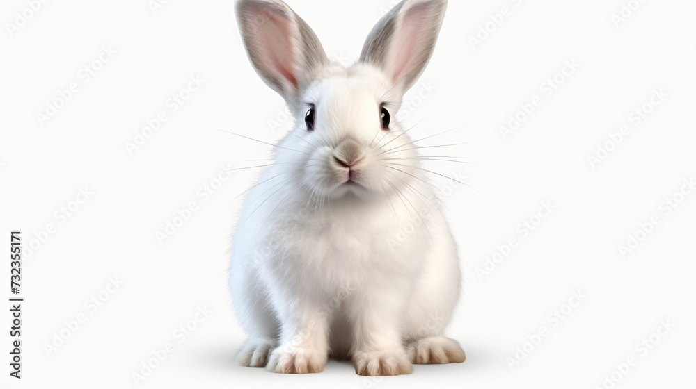 Happy white cute rabbit