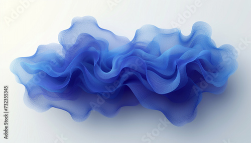 A serene digital artwork showcasing flowing abstract shapes in various shades of blue. The soft curves and fluid motion suggest a peaceful, oceanic atmosphere.