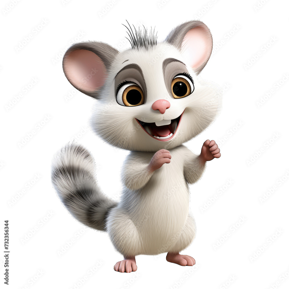 Possum cartoon character on transparent Background Possum cartoon character on transparent Background