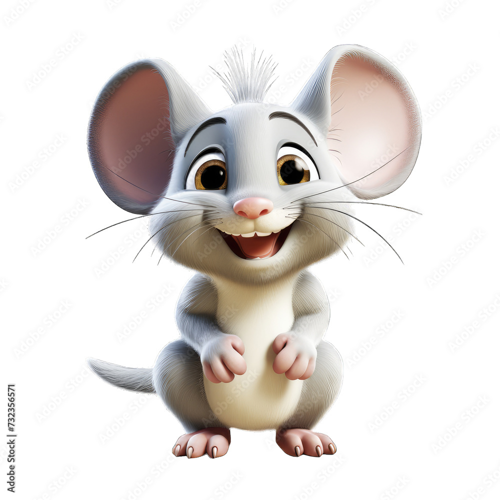 Rat cartoon character on transparent Background