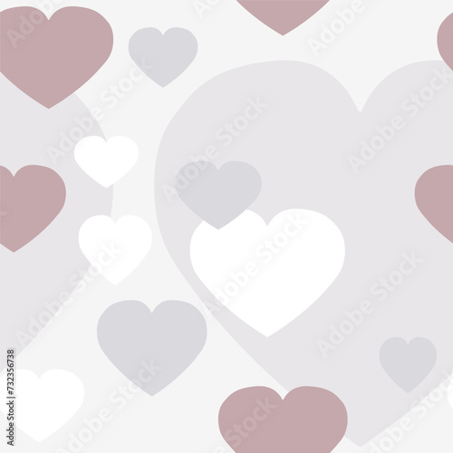 Seamless pattern hearts violet