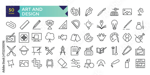 Art and Design icons graphic design tools collection