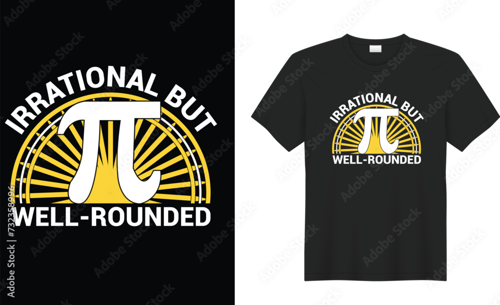 Pi Day motivational quote Vector T-shirt Design Graphics. March 14 mathematic creative t-shirt typography. Ready for Print t-shirt, card, poster, Greeting Card, textile, blouse, black background.
Pi Day motivational quote Vector T-shirt Design Graphics. March 14 mathematic creative t-shirt typography. Ready for Print t-shirt, card, poster, Greeting Card, textile, blouse, black background.