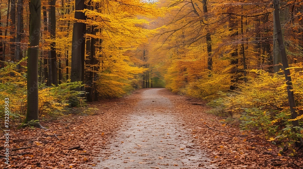 Tranquil Forest Path in Autumn