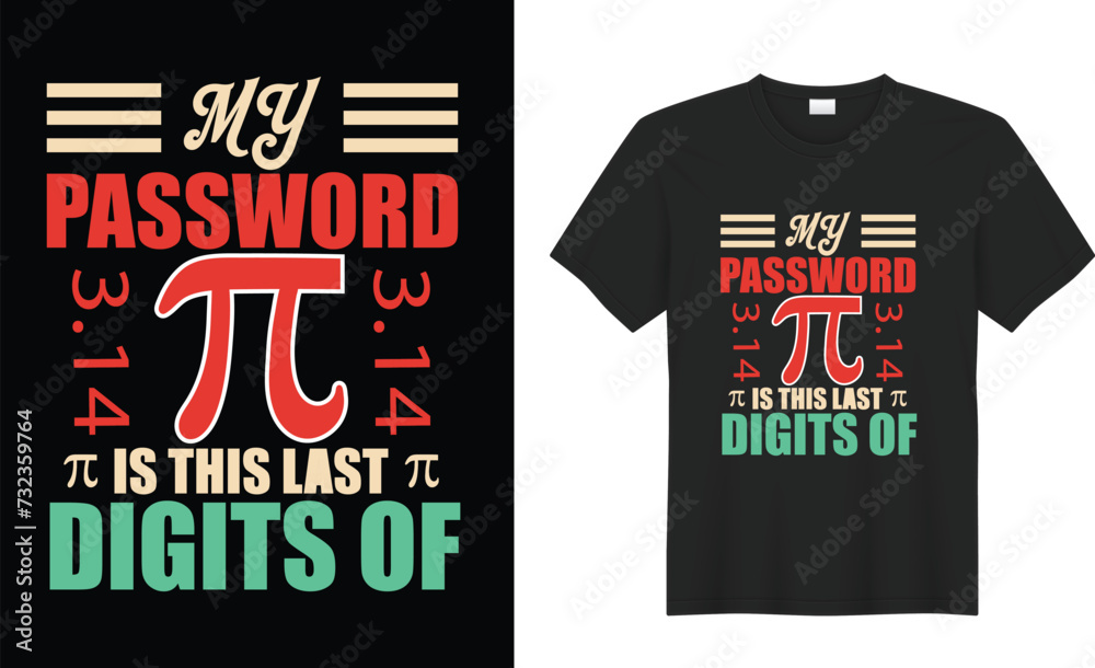 Pi Day motivational quote Vector T-shirt Design Graphics. March 14 mathematic creative t-shirt typography. Ready for Print t-shirt, card, poster, Greeting Card, textile, blouse, black background.
Pi Day motivational quote Vector T-shirt Design Graphics. March 14 mathematic creative t-shirt typography. Ready for Print t-shirt, card, poster, Greeting Card, textile, blouse, black background.