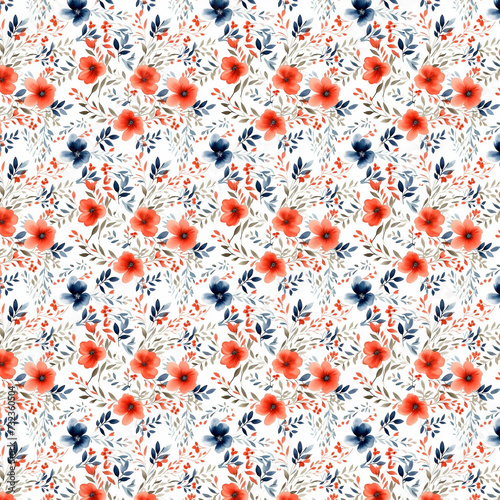 Floral Watercolor Seamless Pattern, Texture, Design,  Minimal Flowers, Flower pattern