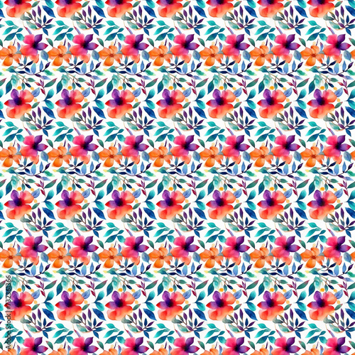 Floral Watercolor Seamless Pattern, Texture, Design,  Minimal Flowers, Flower pattern