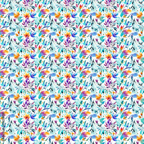 Floral Watercolor Seamless Pattern, Texture, Design,  Minimal Flowers, Flower pattern