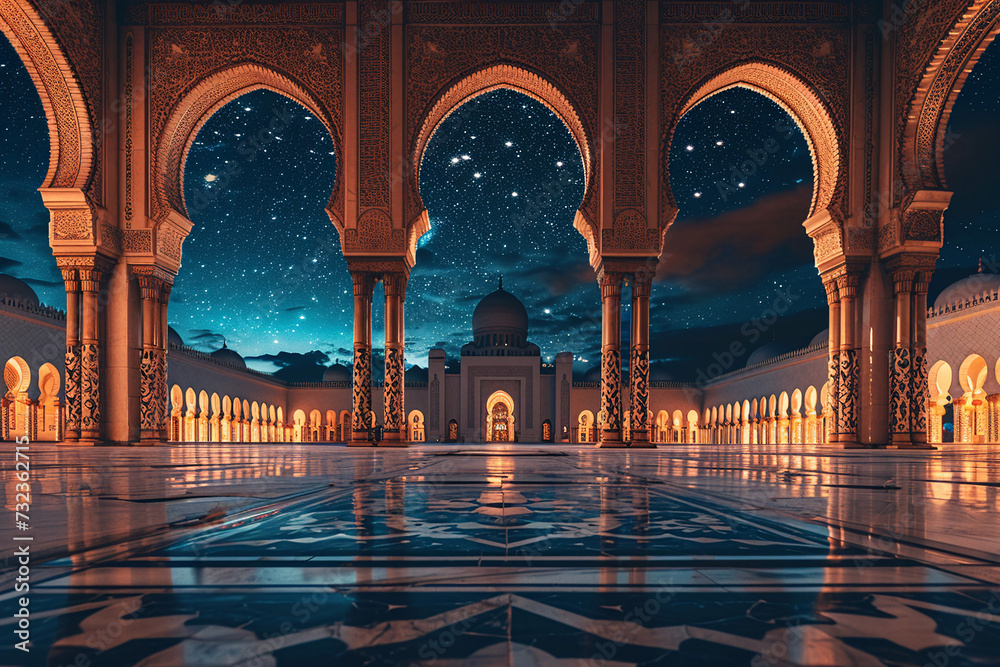 Obraz premium ramadan Kareem, Ramadan crescent moon, Eid Mubarak Islamic festival social media banner and Eid Mubarak Post Template, islam