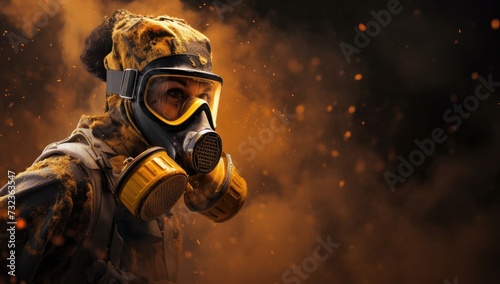 Wallpaper Mural Hazmat worker in protective gear sprays radiation-contaminated area. Torontodigital.ca
