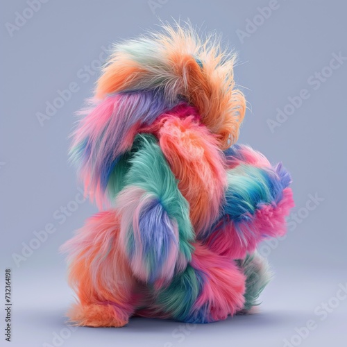 Abstract objects made of colorful fur © cherezoff