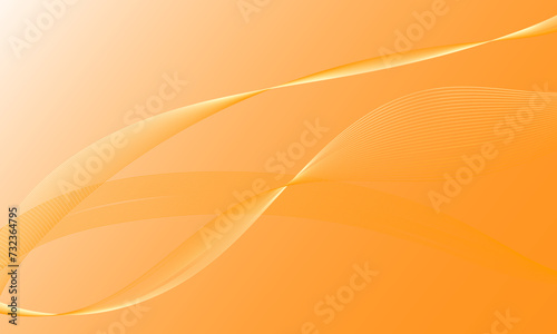 orange smooth lines wave curves with gradient abstract background