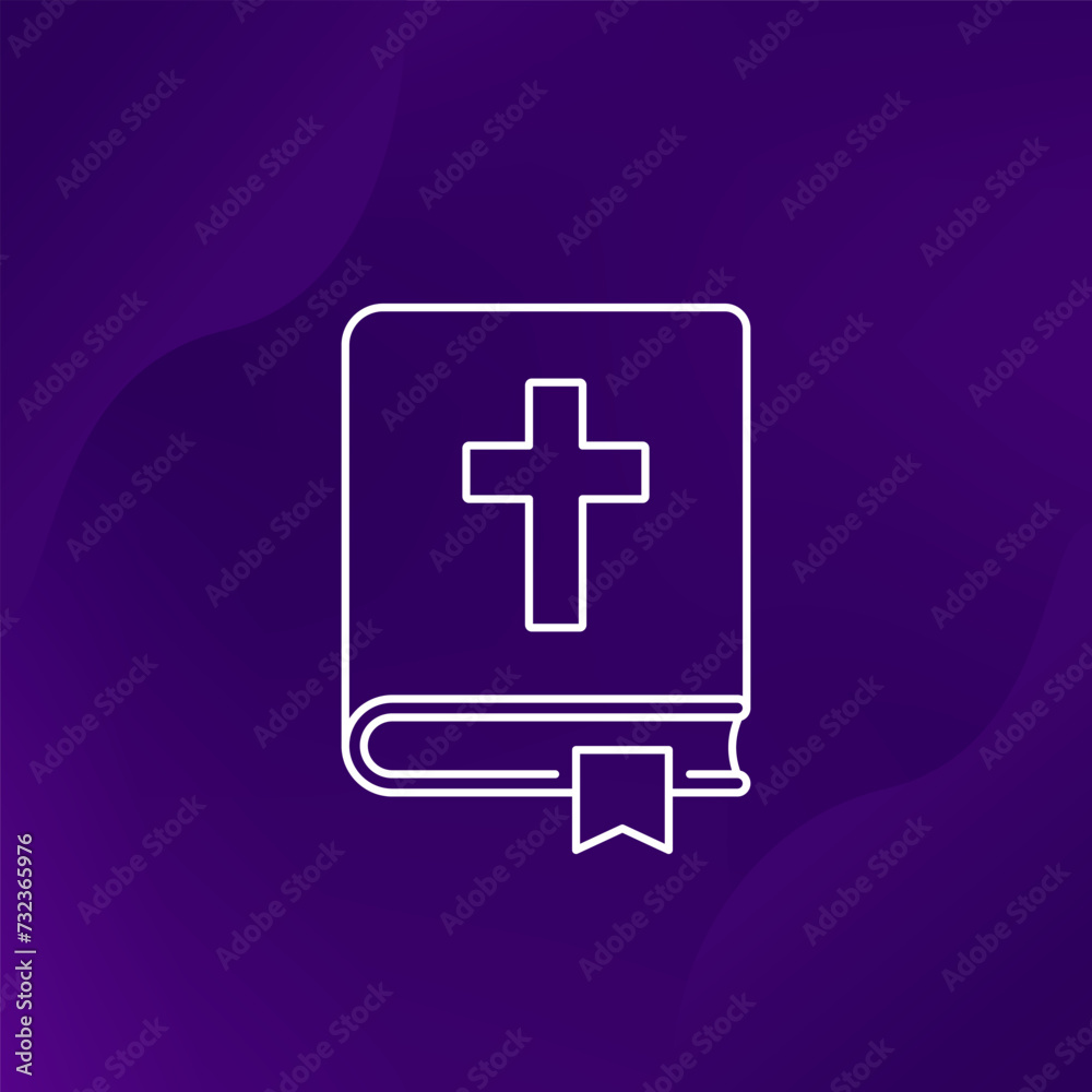 Obraz premium Bible icon, prayer book in line design