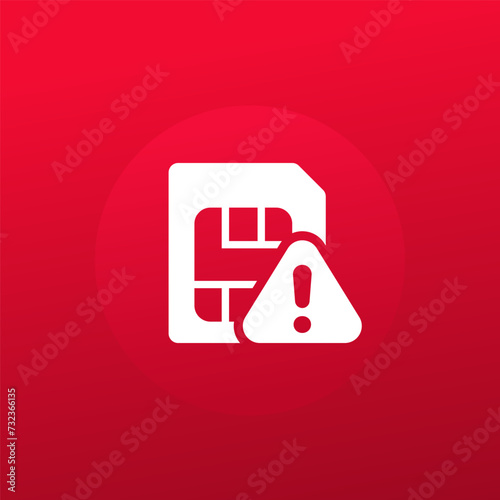 SIM card error vector icon, warning pictogram