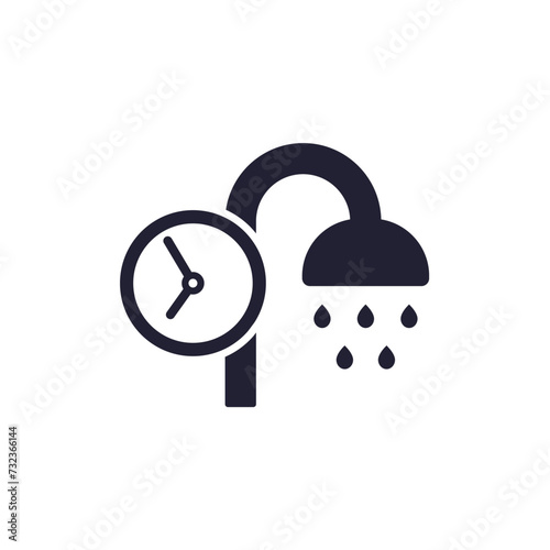 shower time icon on white