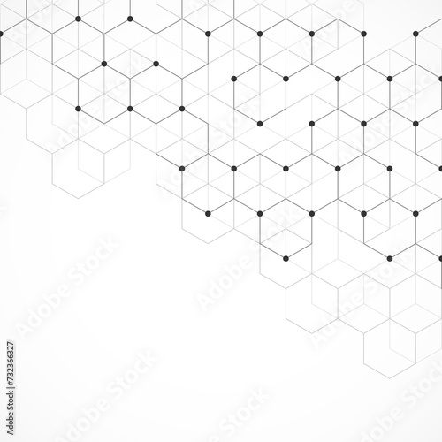 Fototapeta Naklejka Na Ścianę i Meble -  Illustration of hexagons pattern. Geometric abstract background with simple hexagonal elements. Creative idea for medical, technology or science design