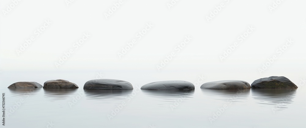 Zen Path of Stepping Stones in Misty Water
Zen Path of Stepping Stones in Misty Water