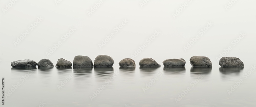 Zen Path of Stepping Stones in Misty Water
Zen Path of Stepping Stones in Misty Water