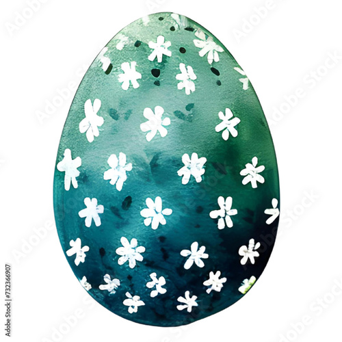 Colorful Easter Egg adorned with  Floral Ornaments, a festive holiday  illustration symbolizing spring celebration and vibrant egg decoration