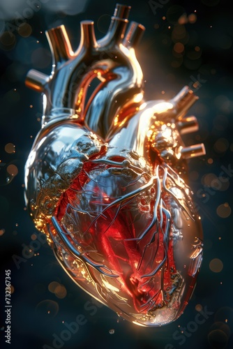 Vibrant 3d heart: a creative and captivating image showcasing a dynamic and visually striking representation of love and emotion in three-dimensional form