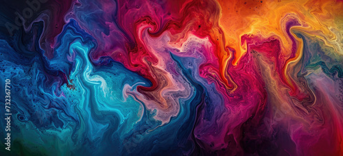Vibrant abstract fluid art background with colorful swirls. Creative expression.