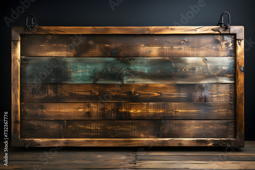 Empty plank dark brown wooden in room on black background. Rustic three-dimensional wood texture. Modern wooden facing background. Background Abstract Texture. Realistic clipart template pattern.