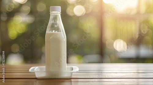 Milk Bottle in Plastic Holder