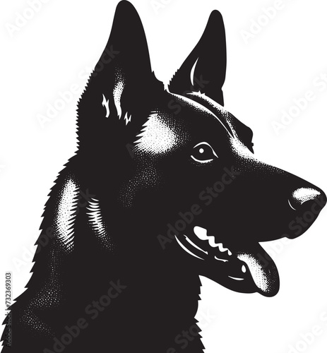 Belgian malinois silhouette,
