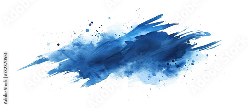 Blue paint brush strokes in watercolor isolated, transparent PNG photo