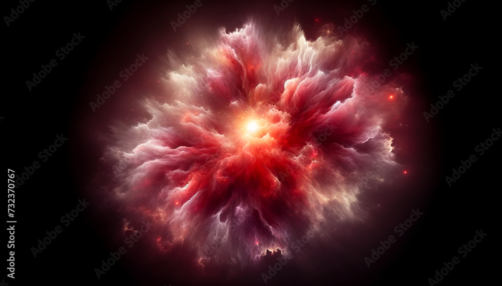 Celestial masterpiece highlighting a nebulous cloud with intense light