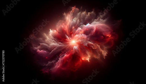 Galactic nebula illustration, showcasing the beauty of the universe in vibrant colors. Generative AI. © Baria