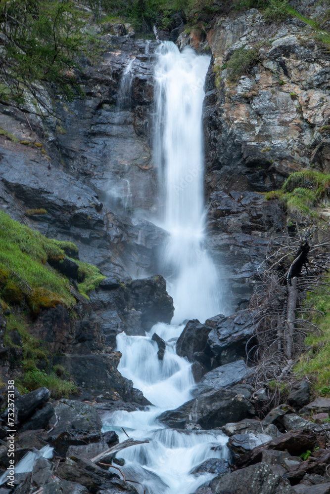 Fototapeta premium Val di Rabbi Valley of the Dolomites famous for its Tibetan bridges and ancient sawmills Alps Italy