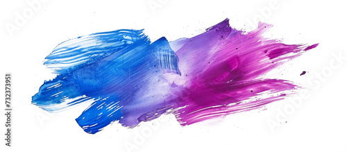 Blue and purple paint brush strokes in watercolor isolated  transparent PNG