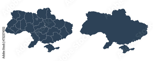 Ukraine map icon. Europe country map set vector ilustration.