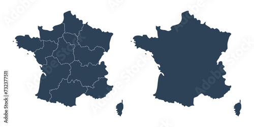 France  map icon. Europe  country flat map design symbol vector ilustration.