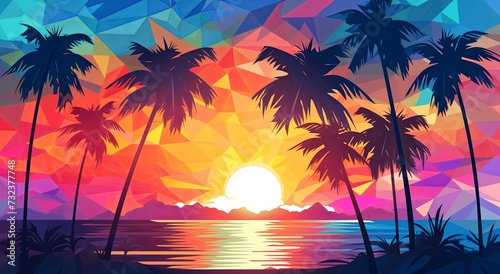 an abstract colored tropical sky and sunset background
