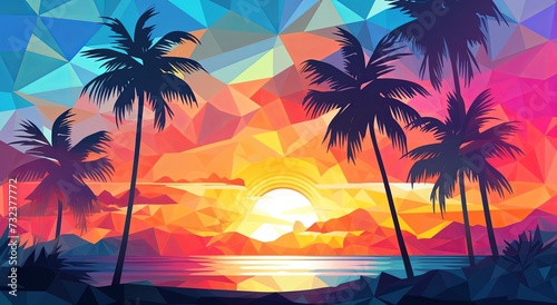 an abstract colored tropical sky and sunset  background © EnelEva