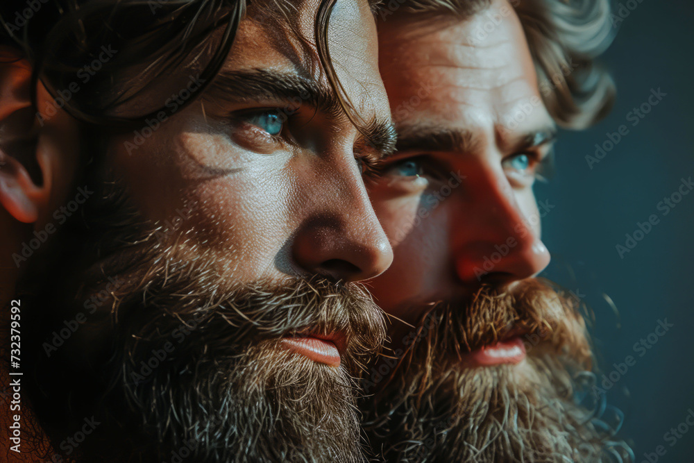 Two Men's Images: Modern Barber Shop Advertising. 