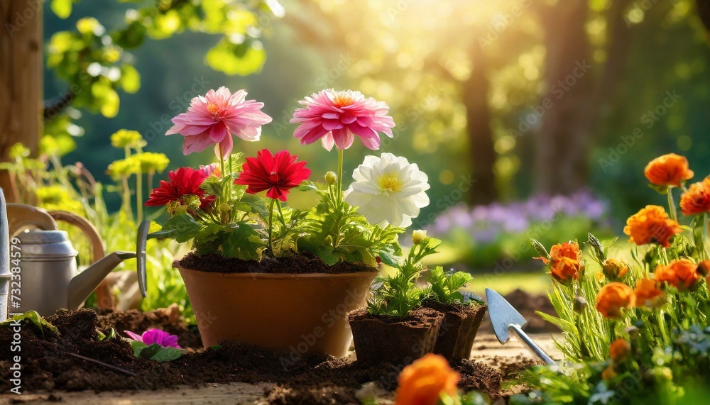  planting flowers in garden