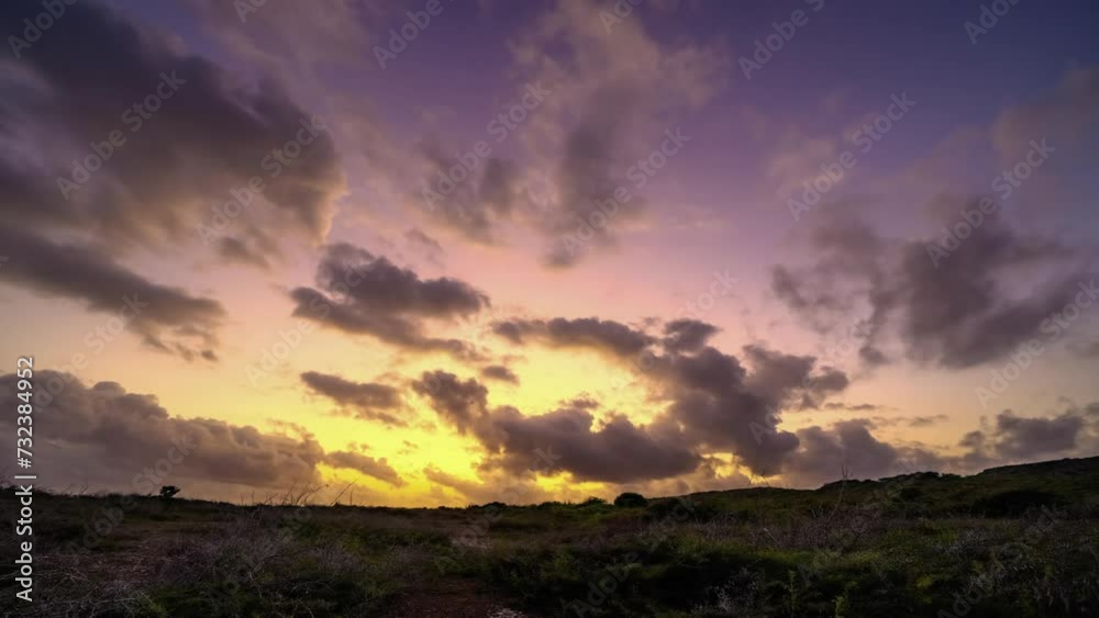 4K HDR time-lapse: Dawn with moving clouds in the Caribbean sky 4K HDR time-lapse: Dawn with moving clouds in the Caribbean sky