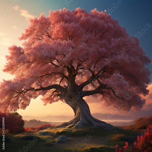 tree in the sunset Generated by Ai  © Ahmad