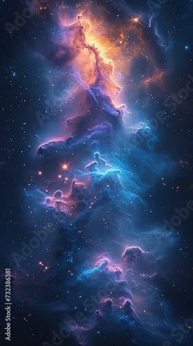 Galactic Glow: A Celestial Splash of Neon Colors Generative AI © Riya