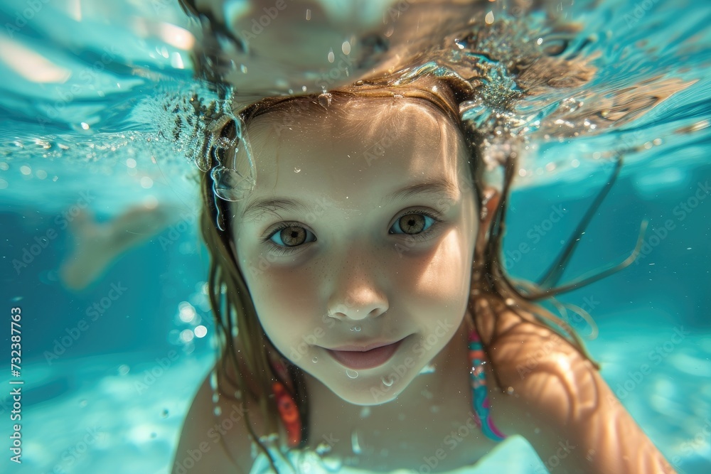 Summer bliss: Delighting in the swimming pool's embrace. Summer bliss: Delighting in the swimming pool's embrace.